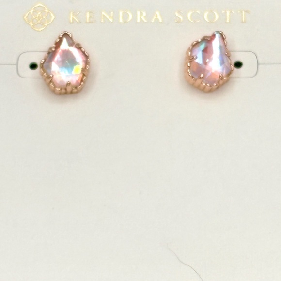Kendra Scott Tessa Dichroic Glass Rose Gold Stud Earrings - Picture 5 of 8